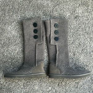 UGG Australia Classic Cardy Tall Sweater Boots  Womens US 8 Gray